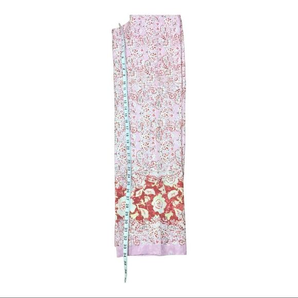 NWT ZARA BARBIE PINK WIDE-LEG PRINTED LINEN BLEND TROUSERS SizeXS - Picture 11 of 13